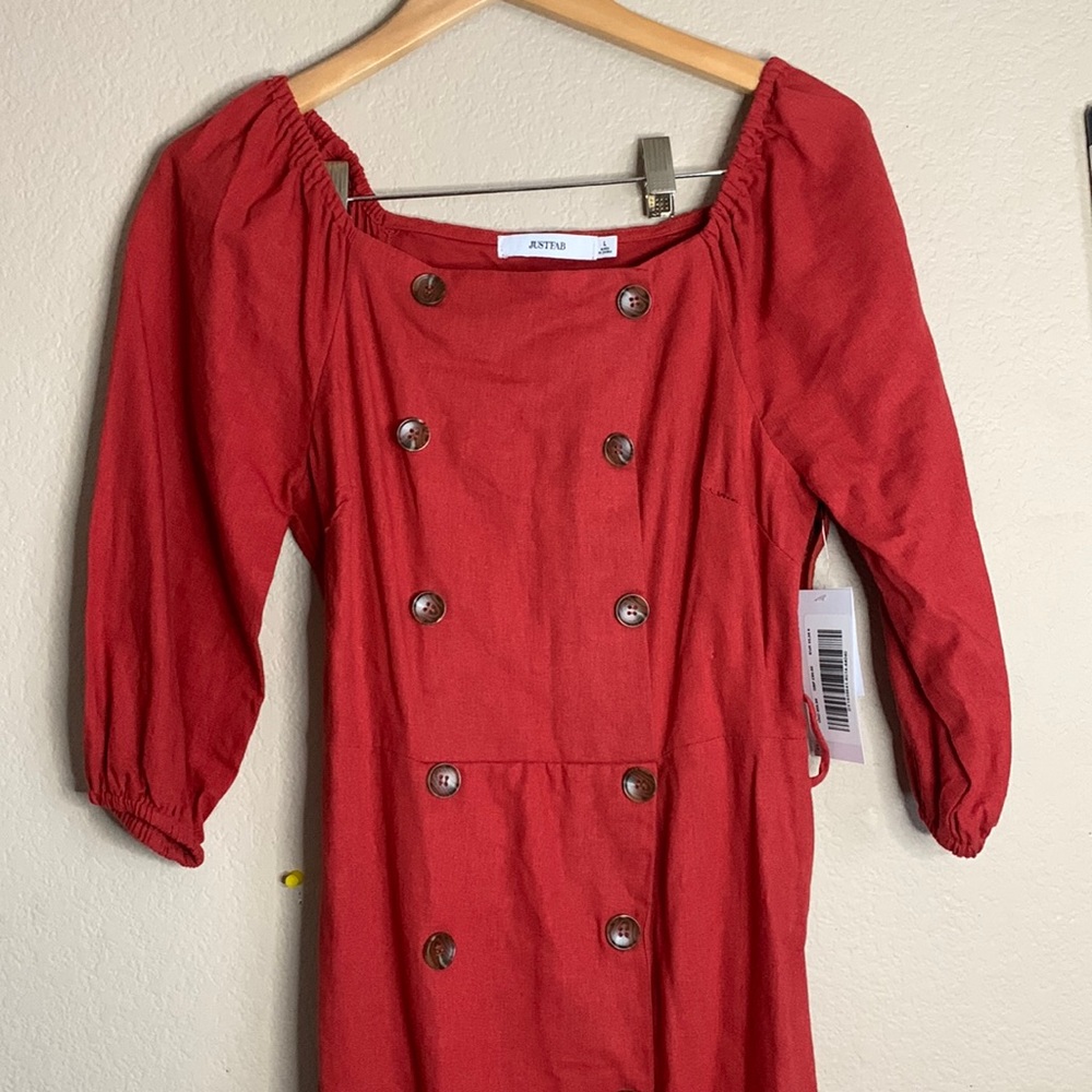 Rustic red-orange dress